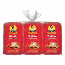 Sunmaid Raisin Cinnamon Swirl Raisin Bread, 3 x 450 g