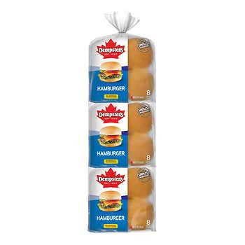 Dempsters Hamburger Buns 3 x 8PK
