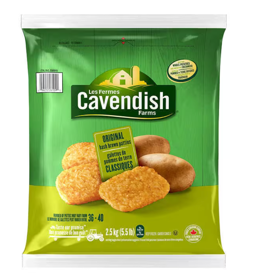 Cavendish Farms Original Hash Brown Patties 2.5 kg (5.5 lb)