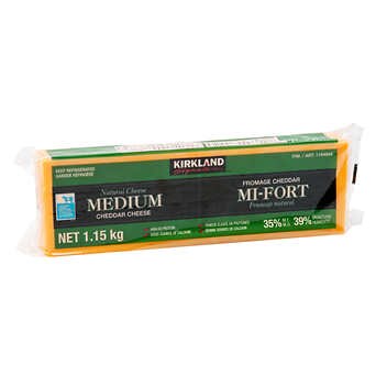 Kirkland Signature Medium Cheddar Cheese Block