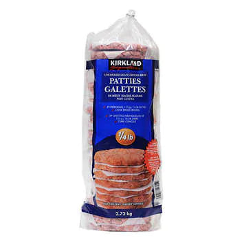 Kirkland Signature Frozen Lean Ground Beef Burger Patties