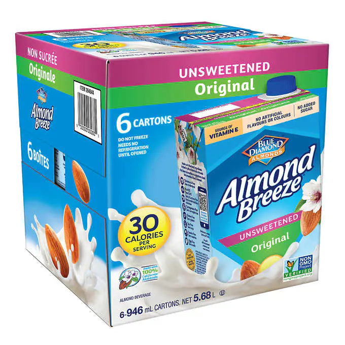 Almond Breeze Unsweetened Original Almond Milk - 6 Pack