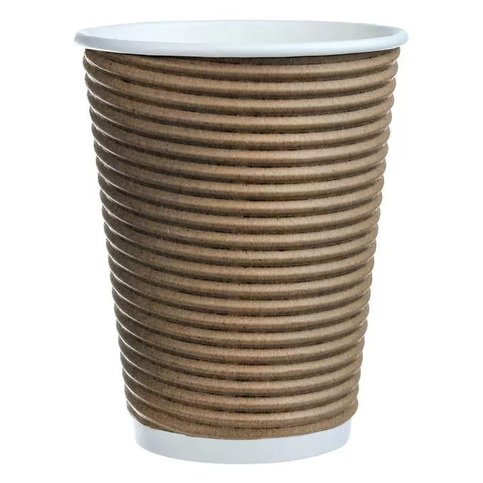 Café Express 12-oz Brown Ripple Hot Cups and Lids