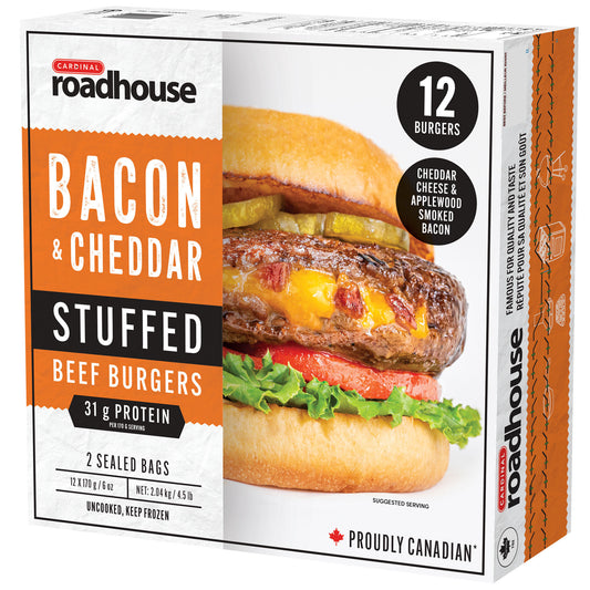 Cardinal Roadhouse Bacon & Cheddar Stuffed Burger