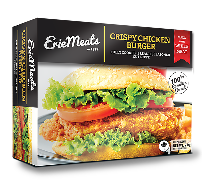 Erie Meats Crunchy Chicken Burger