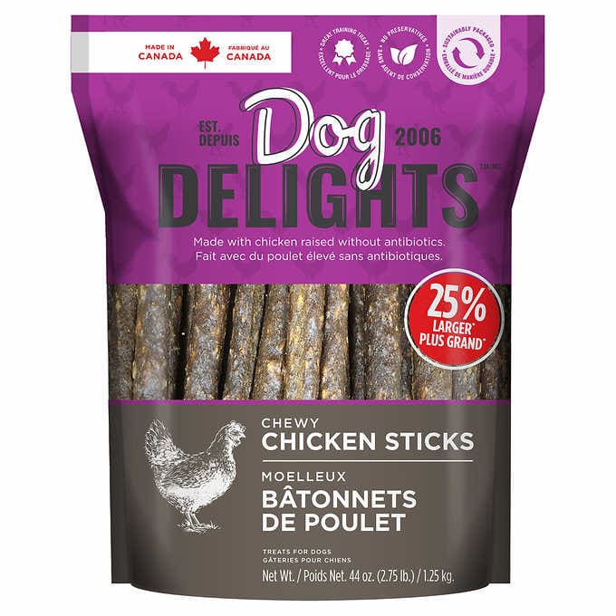 Dog Delights Chicken Sticks Dog Treats, 1.25 kg (2.7 lb.)