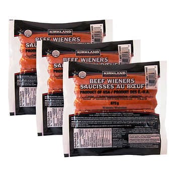 Kirkland Signature Beef Wieners 3 packs of 12