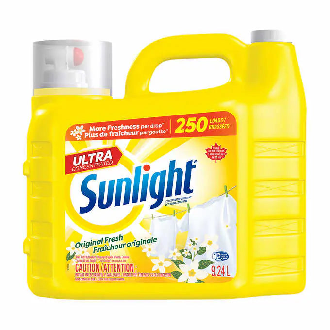 Sunlight Ultra Concentrated Original Fresh Laundry Detergent, 250 Loads