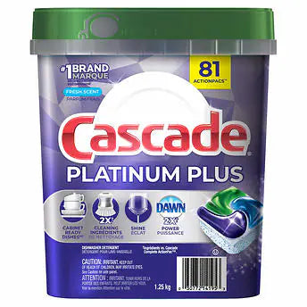 Cascade Platinum Plus ActionPacs, 81-count