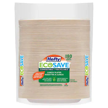 Hefty EcoSave Luncheon Paper Plates Disposable Plates - 180-pack