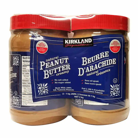 Kirkland Signature Natural Creamy Peanut Butter, 2 x 1 kg