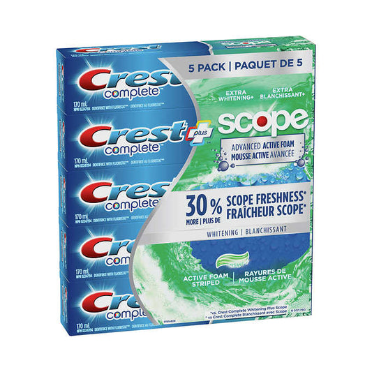 Crest Complete Plus Scope Advanced Active Foam Toothpaste 170mL (Pack of 5)