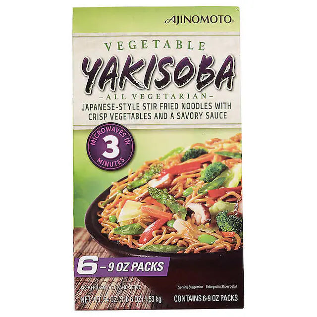 Ajinomoto Yakisoba with Vegetables, All Natural, 9 oz, 6-count