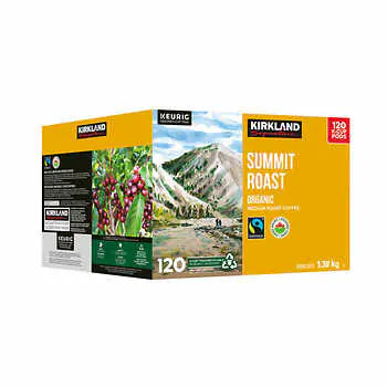 Kirkland Signature Organic Summit Fair Trade Coffee K-Cup Pods, 120-pack