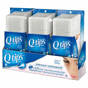 Q-tips Cotton Swabs, 3-pack of 625