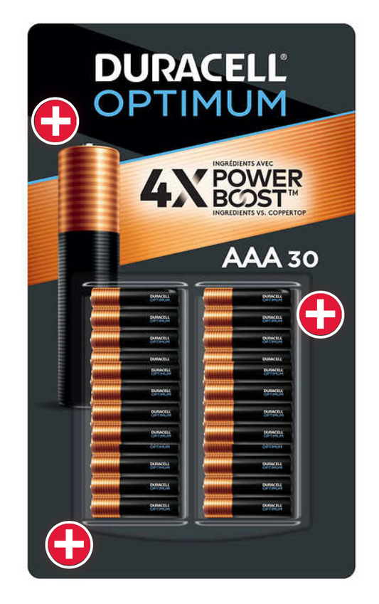 Duracell Optimum AA Batteries with Power Boost Ingredients, 30 count
