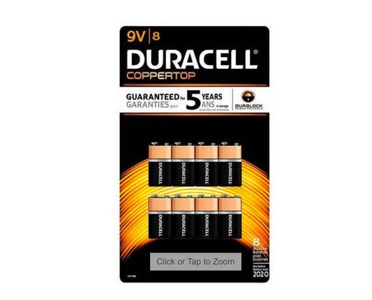 Duracell 9V Batteries Pack of 8