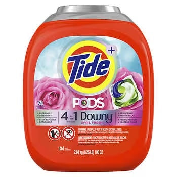 Tide Pods with Downy Liquid Laundry Detergent Pacs April Fresh 104-count