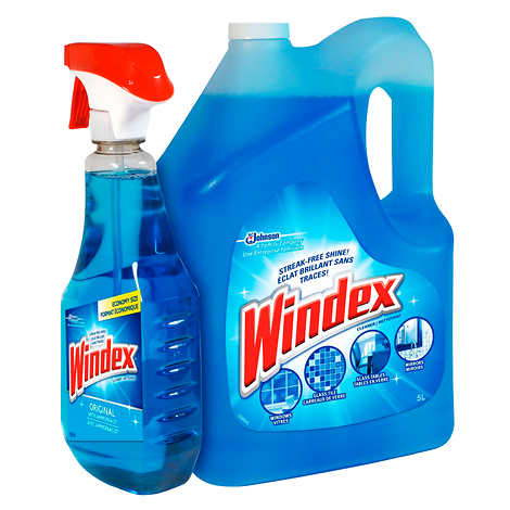 Windex Original Glass Cleaner, 5 L + 950 mL
