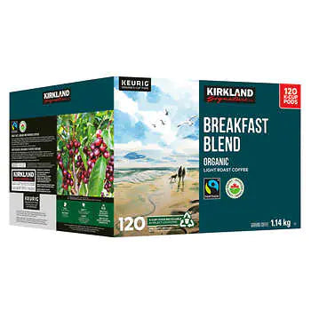 Kirkland Signature Organic Breakfast Blend Fair Trade K-Cup Pods
