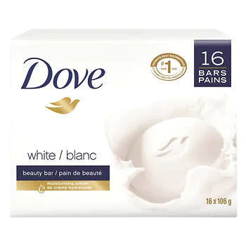 Dove White Soap Bar, 16 pack