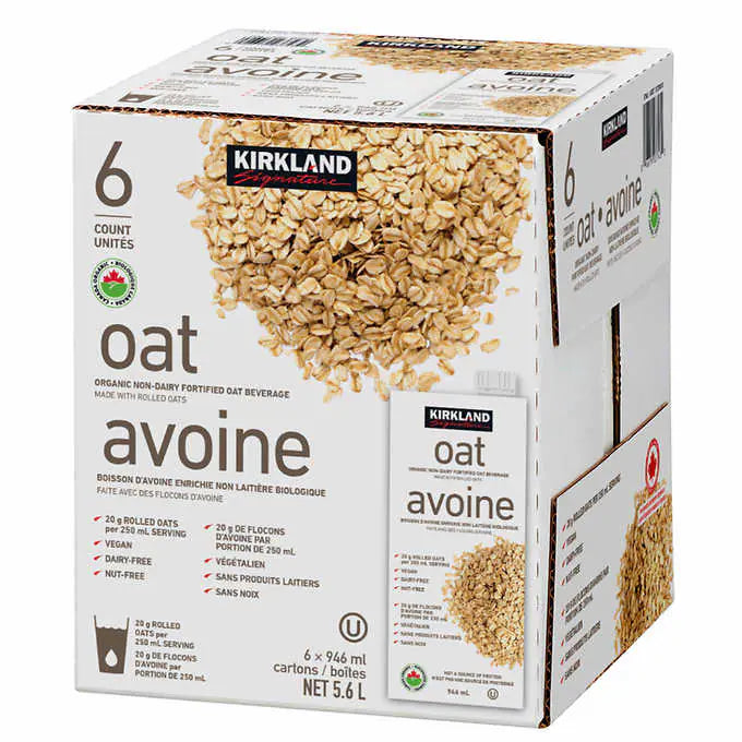 KS Organic Oat Beverage, 6 x 946 mL