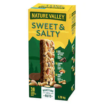 Nature Valley Bars, Sweet & Salty Granola, Variety Pack 35 g (1.2 oz), 36-count